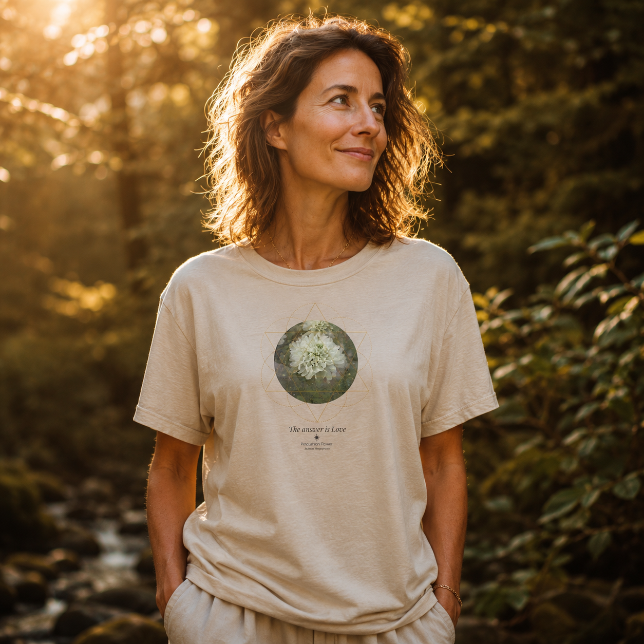 Pincushion Flower Organic Tee — The answer is Love